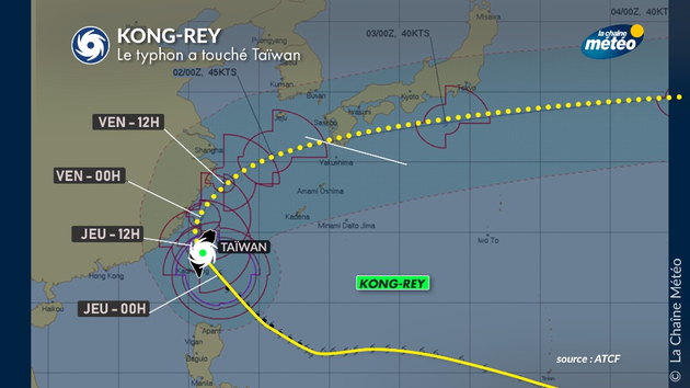 Le typhon Kong-Rey passe sur Taïwan ce jeudi Actualités étranger