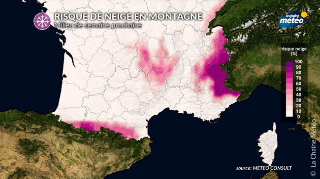 Risque de neige en milieu de semaine prochaine Actualités France