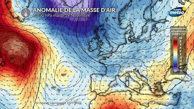 Arrivée du flux de nord-ouest Actualités France