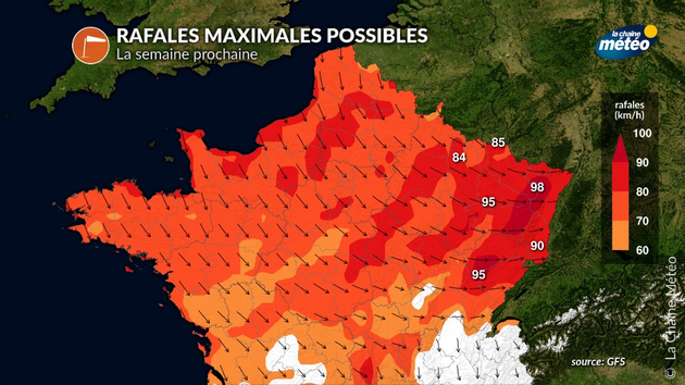 Risque de coup de vent, modèle GFS Actualités France