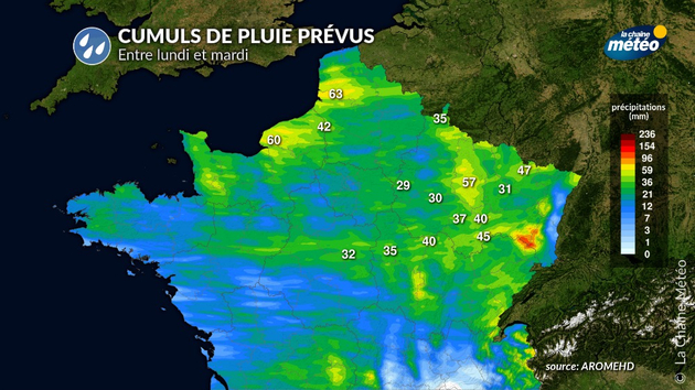 Cumuls de pluie jusqu Actualités France