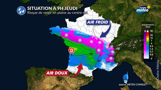 Situation météo jeudi à 9h Actualités France