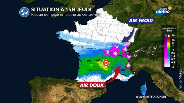 Situation météo jeudi à 15h Actualités France