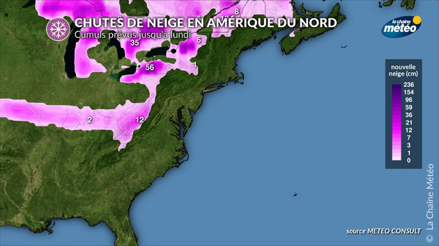 La neige sera abondantes sur les côtes Est des Grands Lacs Actualités étranger