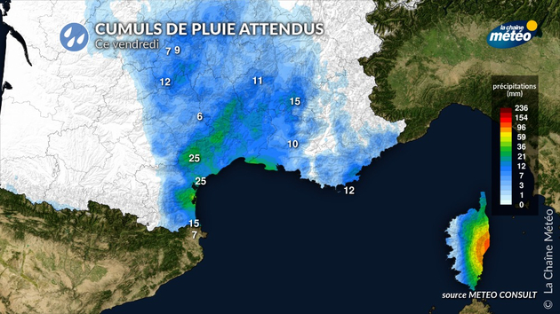Cumuls de pluie attendus ce vendredi Actualités France