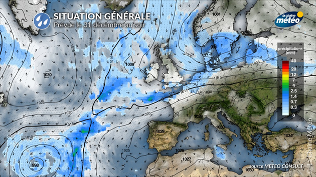 Situation générale attendue pour le 31 décembre au soir Actualités France
