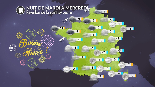 Météo pour la nuit de la Saint-Sylvestre Actualités France