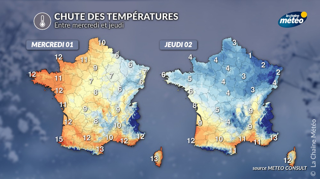 Baisse des températures au nord entre mercredi et jeudi Actualités France