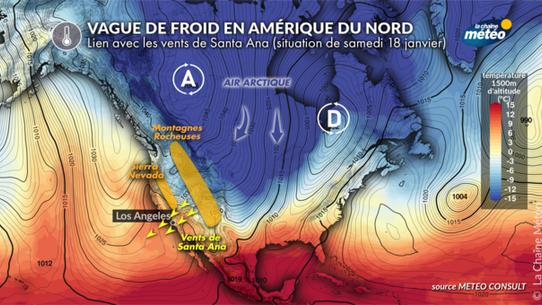 Incendies : la vague de froid américaine renforce les vents de Santa Ana