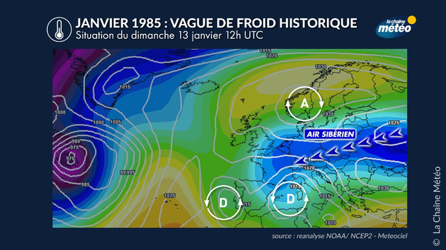 La vague de froid de janvier 1985 était due à une situation de Moscou-Paris Actualités France