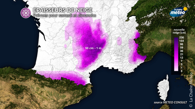 Epaisseurs de neige prévues ce week-end Actualités France