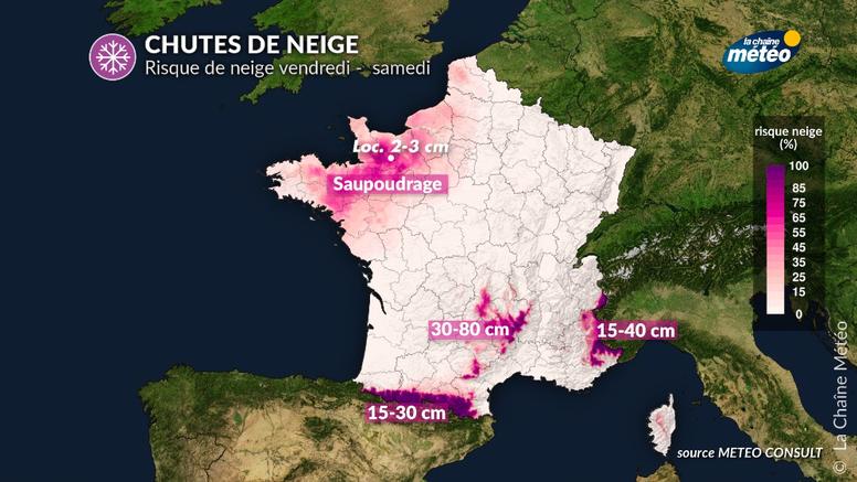 Neige dès demain : les régions exposées