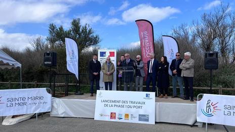 Sainte-Marie-la-Mer : pose de la première pierre pour un port durable et exemplaire
