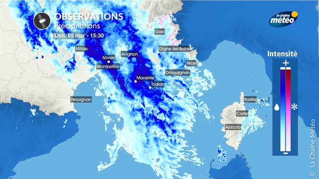 Fortes pluies dans le sud-est ce dimanche après-midi Actualités France