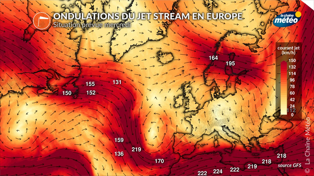 Ondulations du jet stream au-dessus de l Actualités France