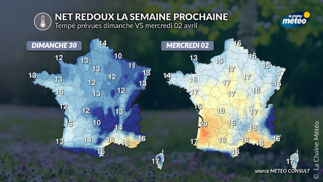 Hausse des températures entre dimanche et mercredi prochain Actualités France