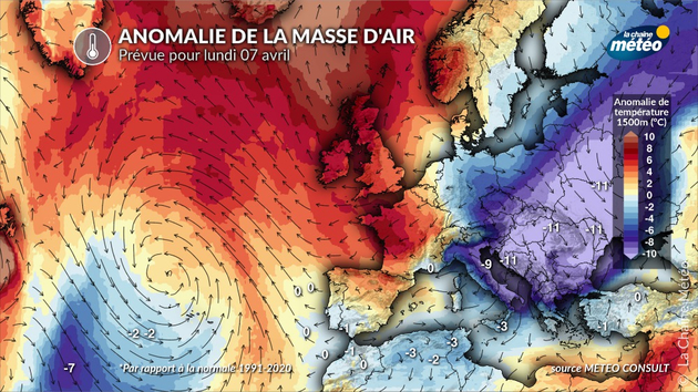 Anomalie des températures prévues pour lundi en Europe Actualités France