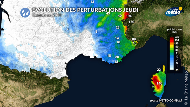 Cumuls de pluie attendus au sud-est ce jeudi Actualités France