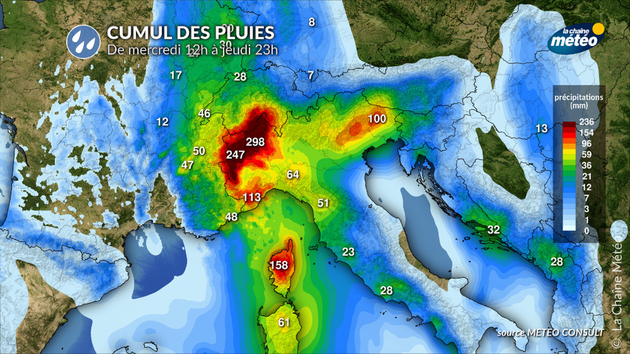 Des cumuls de pluie exceptionnels sont attendus sur les Alpes Actualités étranger