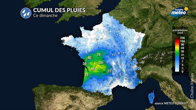 Pluies abondantes ce dimanche à l Actualités France