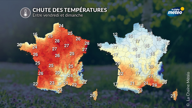 Chute des températures entre vendredi et dimanche Actualités France
