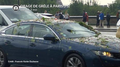 DIRECT ORAGES : un violent orage de grêle s'abat sur Paris cet après-midi