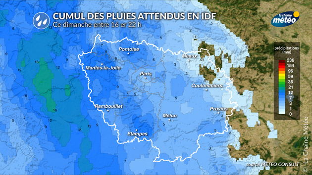 cumul des pluies ce dimanche en région pariseinne Actualités France