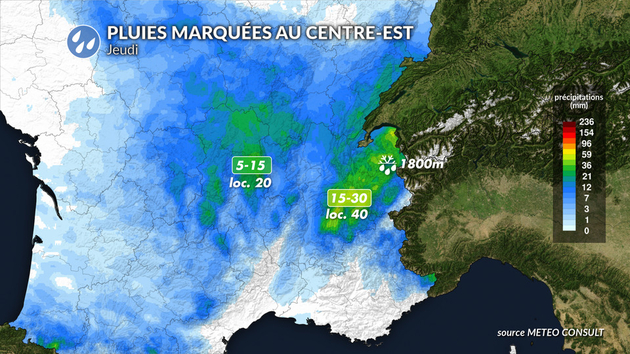 Pluies abondantes en Auvergne-Rhône-Alpes jeudi Actualités France