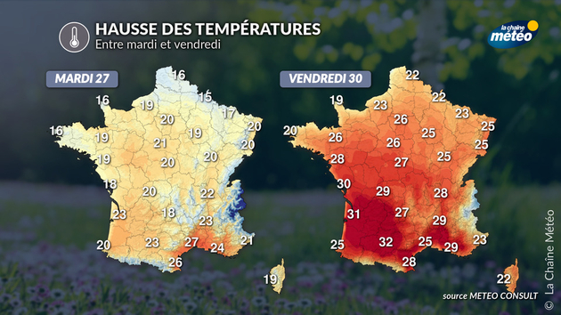 Pic de température vendredi Actualités France