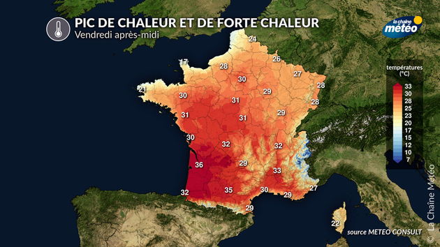 Une journée de vendredi marquée par la forte chaleur Actualités France