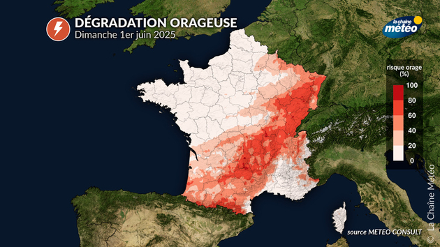 Risque orageux pour la journée de dimanche 1er juin Actualités France