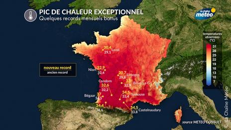 Pic de chaleur : des records mensuels battus ce vendredi 30 mai