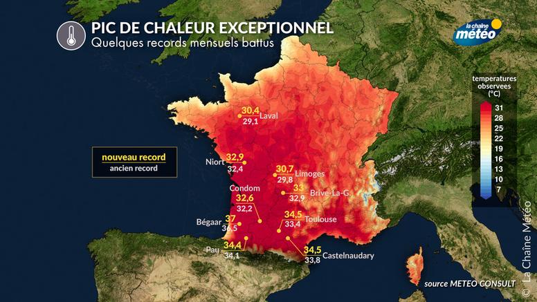 Pic de chaleur : des records mensuels battus vendredi 30 mai