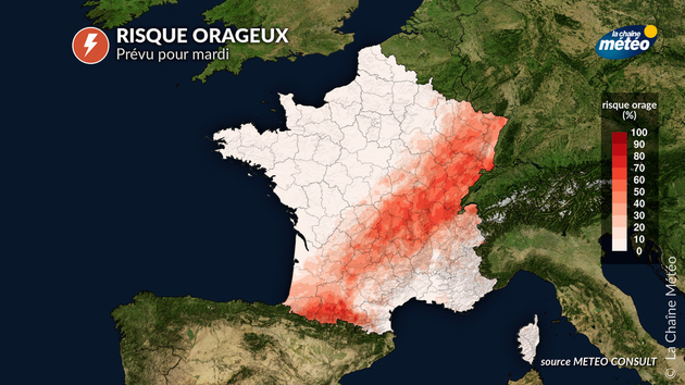 Risque orageux pour ce mardi Actualités France