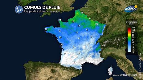 Amélioration pluvieuse au nord en cette fin de semaine