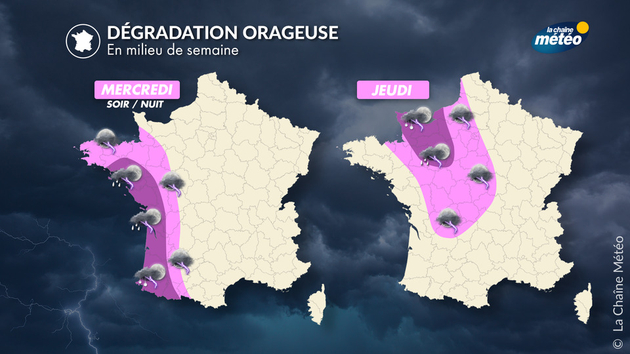 Dégradation orageuse entre mercredi soir et jeudi Actualités France