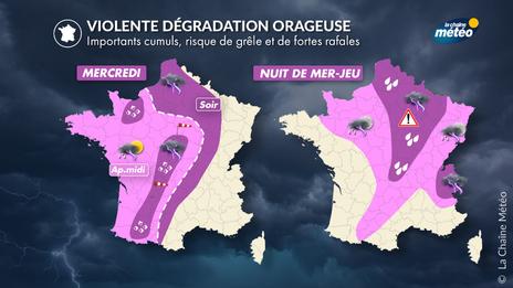 Violents orages mercredi : les régions à risque