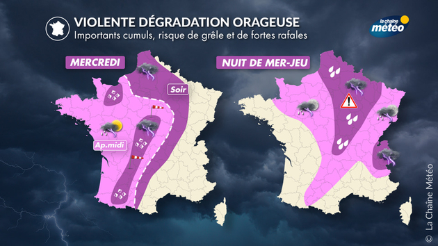 Forte dégradation orageuse ce mercredi Actualités France