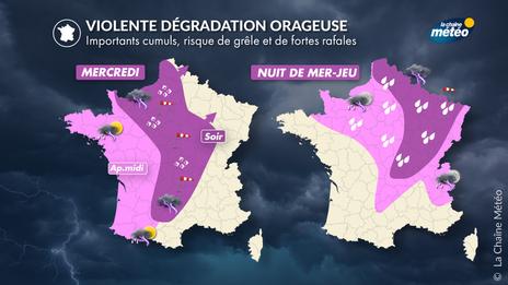 Violents orages mercredi : les régions à risque