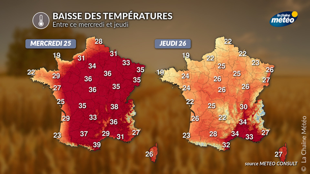Baisse des températures jeudi Actualités France