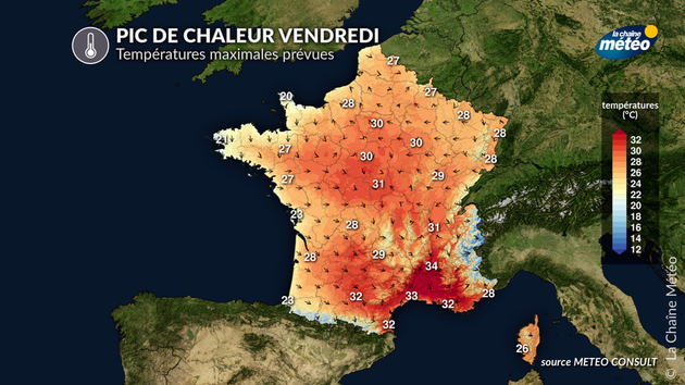 Pic de chaleur attendu pour vendredi Actualités France