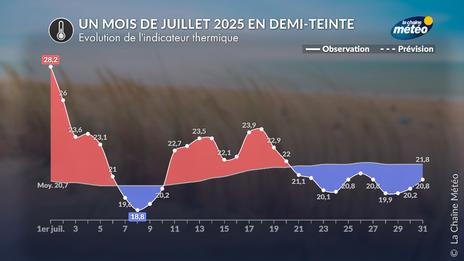 Bilan de juillet 2025 en France : de la canicule à une relative fraîcheur humide