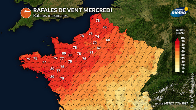 Rafales de vent attendues ce mercredi Actualités France