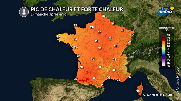 Pic de chaleur dimanche après-midi Actualités France