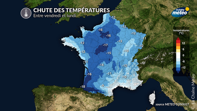 Chute de 10 à 18°C prévue entre vendredi et lundi Actualités France