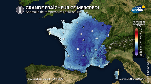 Grande fraîcheur sur la France ce mercredi Actualités France