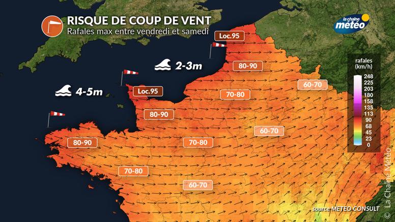 Coup de vent entre vendredi et samedi dans le nord-ouest de la France