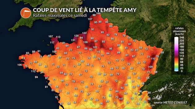 Coup de vent ce samedi 4 octobre 2025 Actualités France