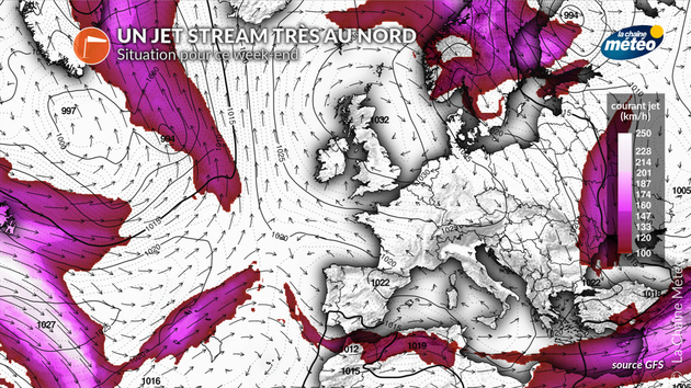 Le jet stream est dévié vers le nord, et vers le sud, isolant le dôme anticyclonique Actualités France