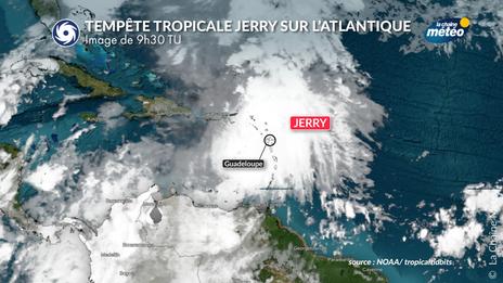 Tempête tropicale Jerry : alerte rouge en Guadeloupe, avant une lente amélioration ce week-end